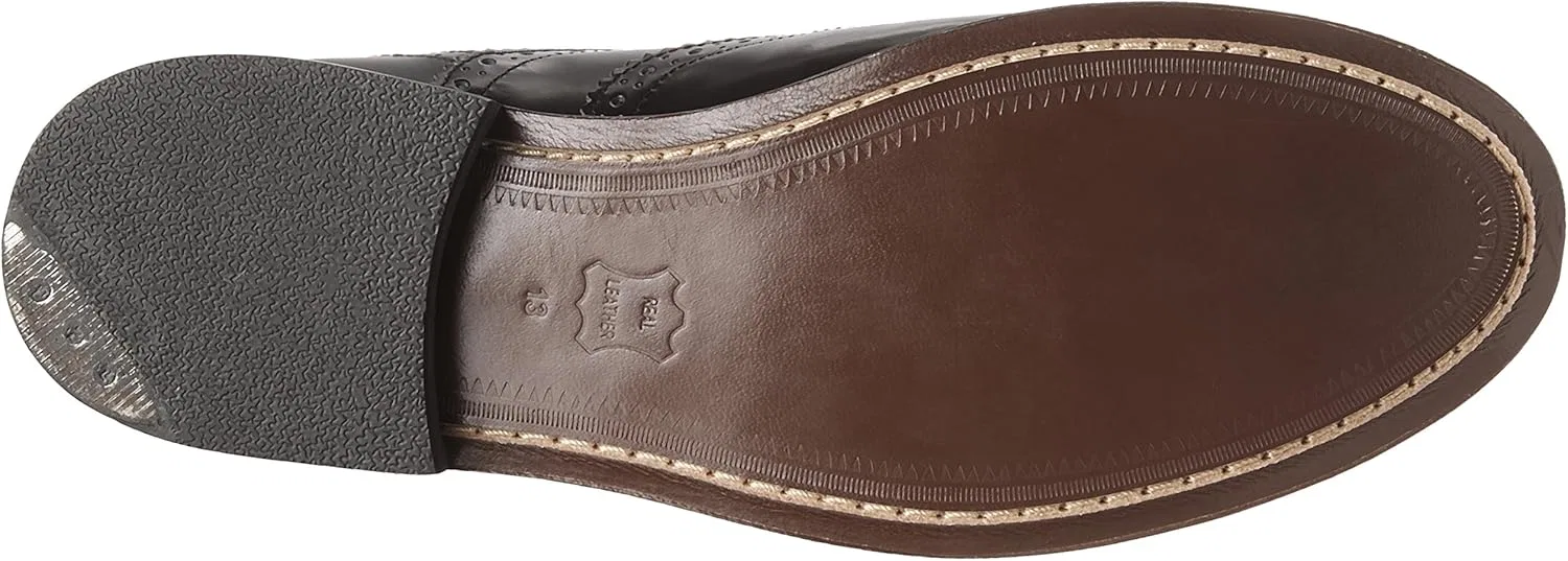 Thistle Shoes Кожаные туфли-броги в стиле шотландской волынки для свадебного наряда, с очень длинными шнурками и кожаными кисточками - размеры 6-17. Модель - Хайлендер. Кожаная подошва. Цвет - черный — фото 4