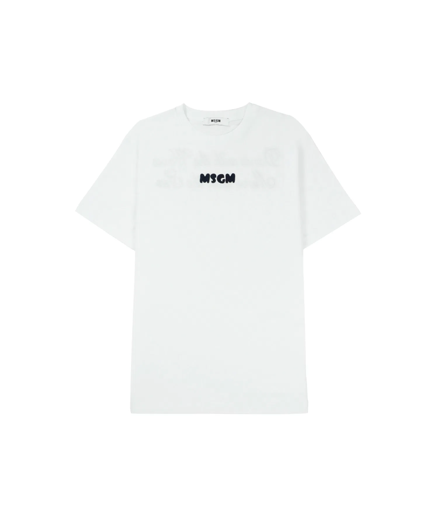 Детская футболка MSGM KIDS с логотипом и надписью белая