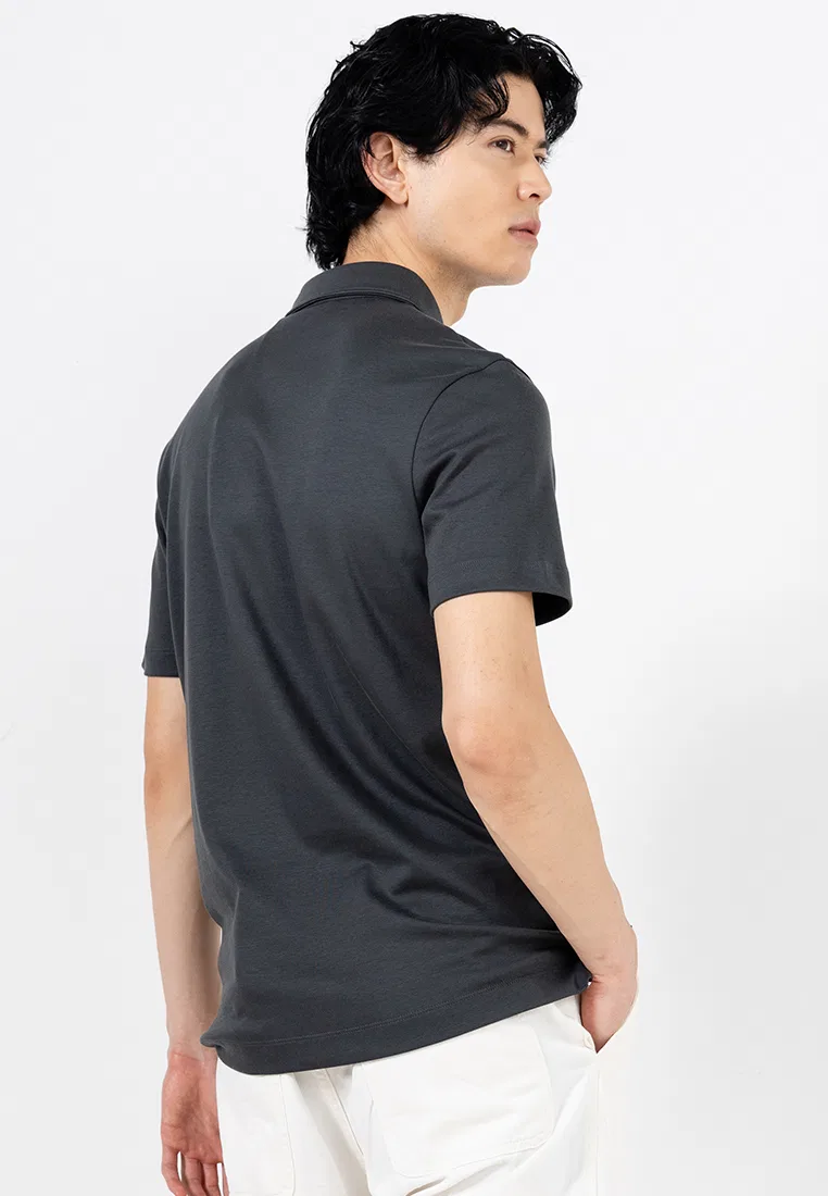 Поло, slim fit, Interlock, BOSS Mainline, зеленый — фото 2