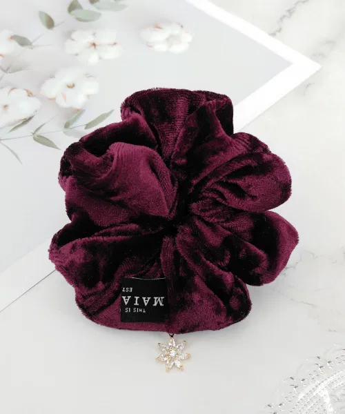 Шелковый шушу MAIA Velvet Crystal Gopchang из вельвета, черный — фото 2