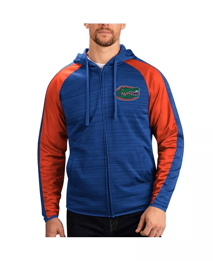 

Мужская толстовка с капюшоном Royal Florida Gators Neutral Zone на молнии реглан G-III Sports by Carl Banks