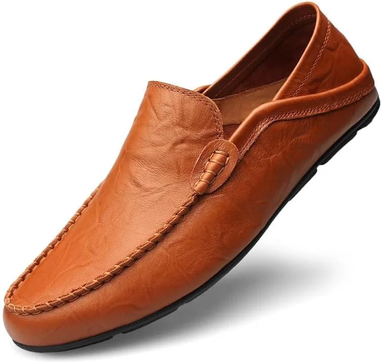 Лоферы мужские из искусственной кожи, модель Round Toe, красный/коричневый PUGHGAETZF
