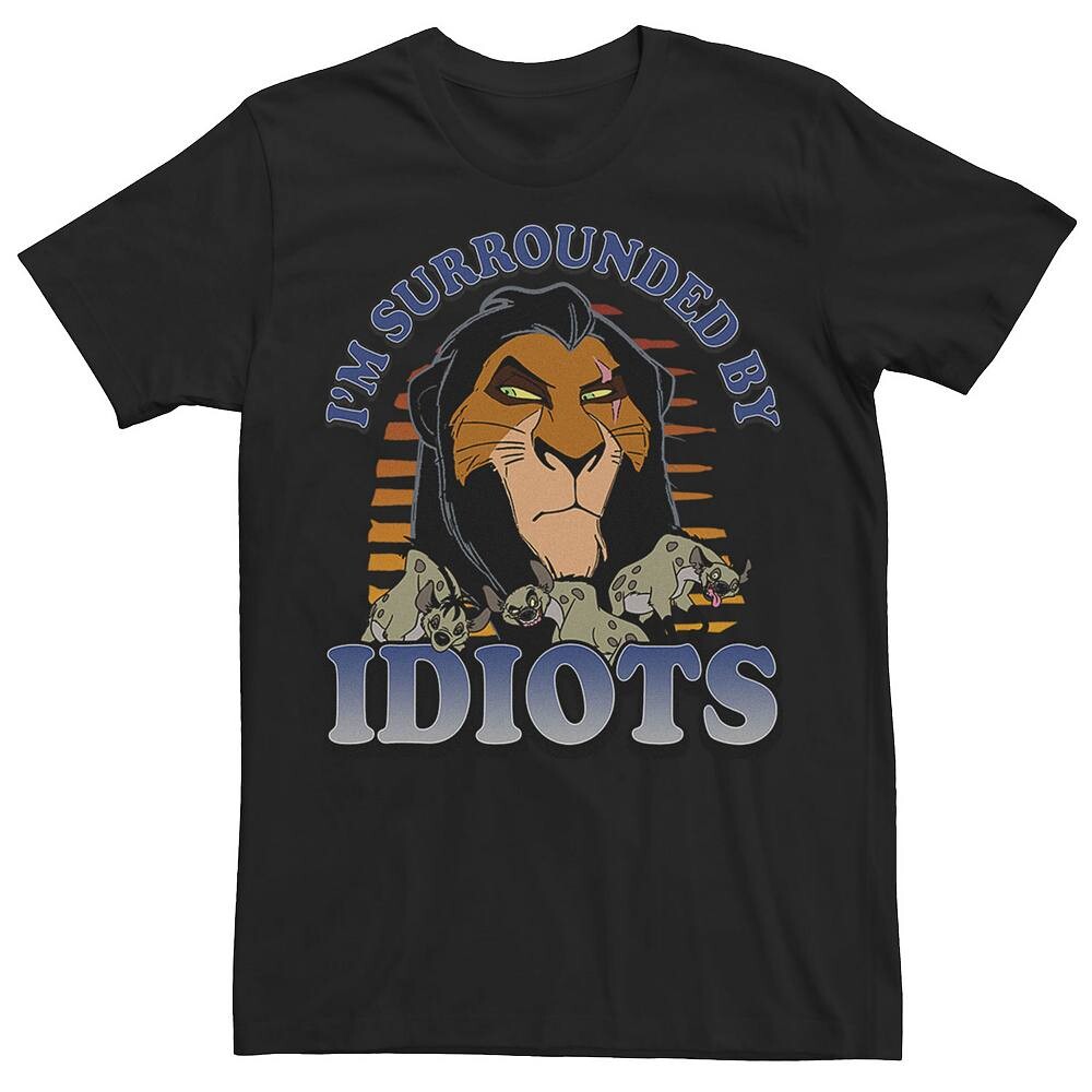 

Мужская футболка со шрамом Disney's The Lion King Surrounded By Idiots Sunset, черный