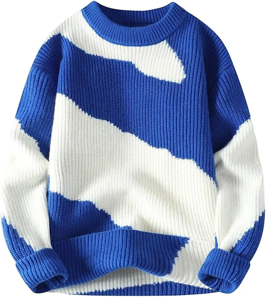 

Мужской теплый свитер с круглым вырезом для осени и зимы