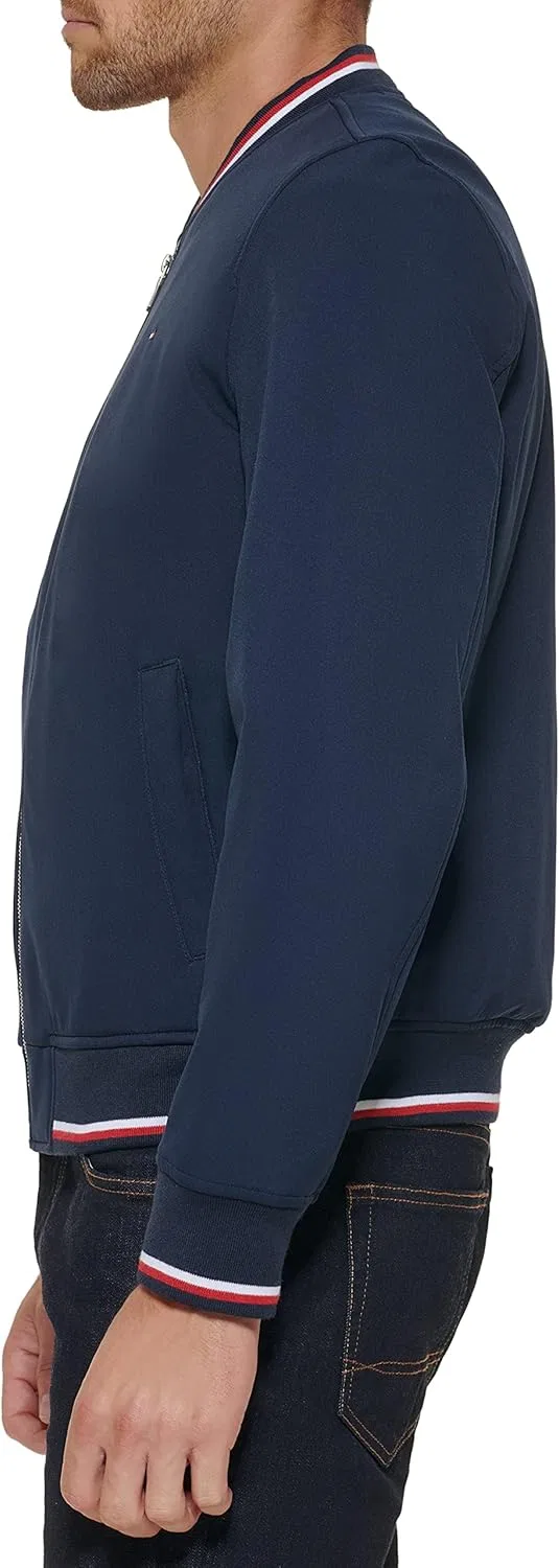 Легкая мужская куртка-бомбер Tommy Hilfiger из ребристой вязки — фото 4