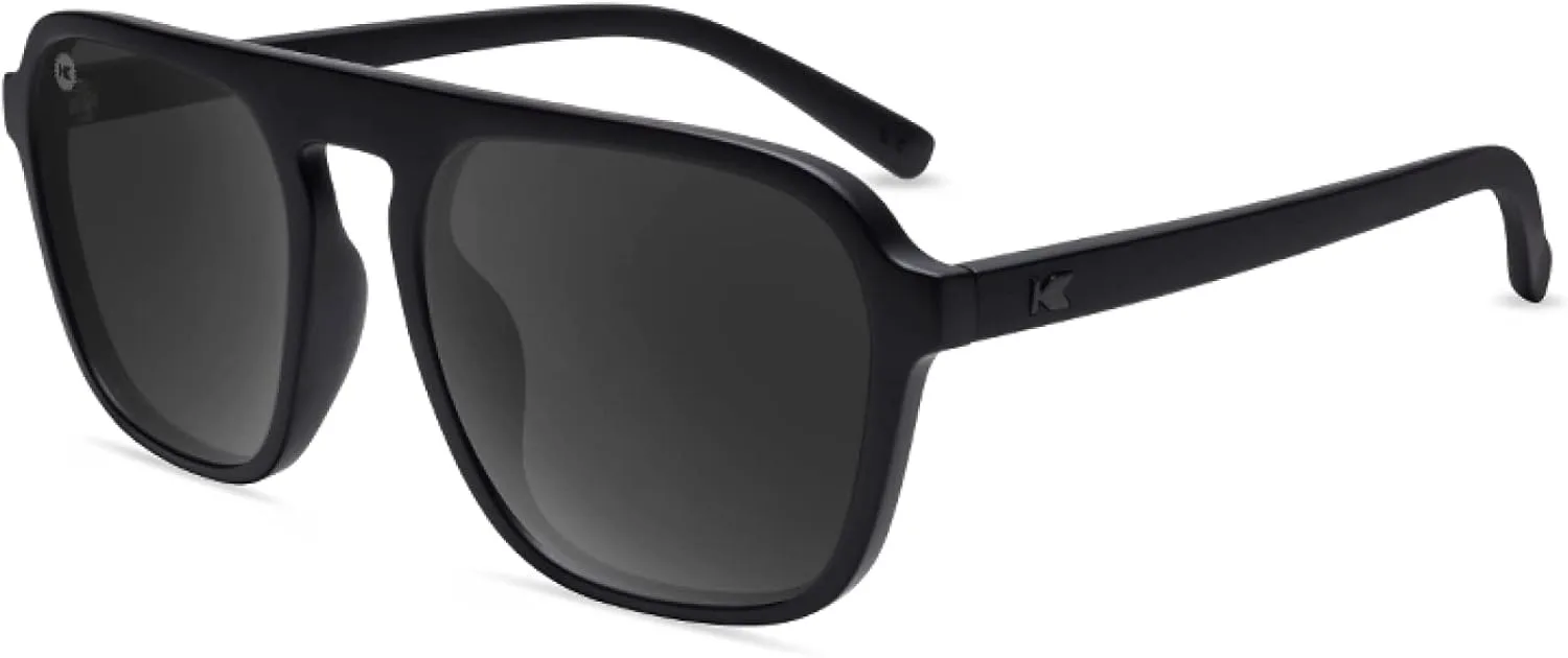 

Поляризованные солнцезащитные очки Knockaround Pacific Palisades для мужчин и женщин - в стиле ретро - защита от УФ-излучения UV400, Black on Black / Smoke
