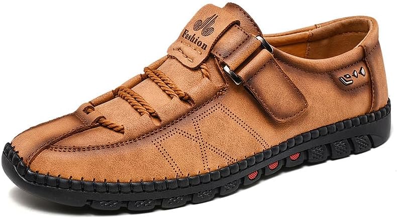 

Мужские повседневные кожаные туфли, модные кроссовки, легкие, нескользящие лоферы, дышащие походные ботинки для улицы Asifn, коричневый