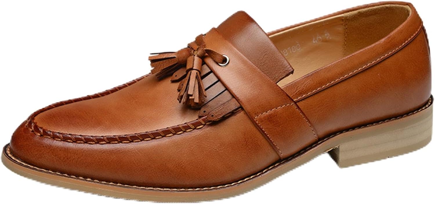 

Мужские классические туфли-лоферы, удобные слипоны, модные кожаные пенни-лоферы с кисточкой, деловая повседневная обувь Abborora, желтый