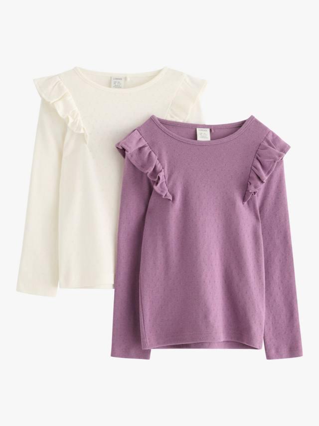 

Детский топ с рукавами-рюшами из хлопка петель Lindex, Pack of 2, Light Dusty Lilac