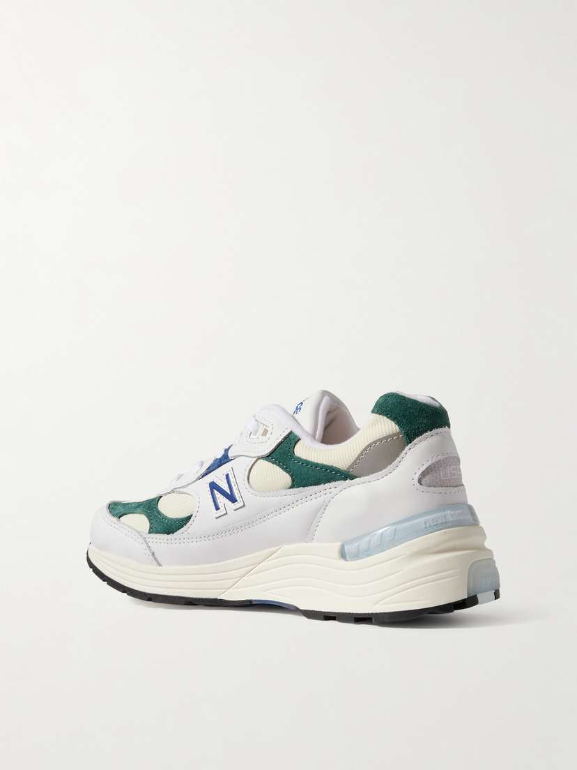 992 кроссовки из кожи, сетки и замши New Balance, белый — фото 3