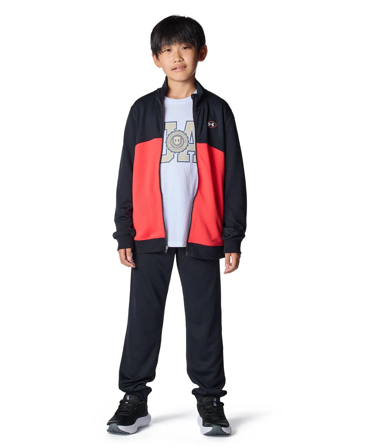 Куртка тренировочная UA Track Jacket детская, чёрный — фото 3