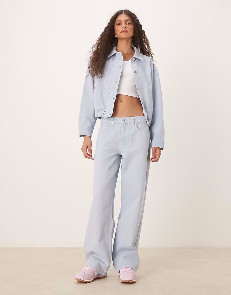 

Мешковатые джинсы-бойфренды ASOS DESIGN пастельно-голубого цвета