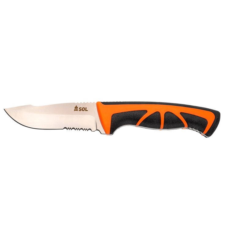 

Нож Сток полевой нож черный оранжевый Sol