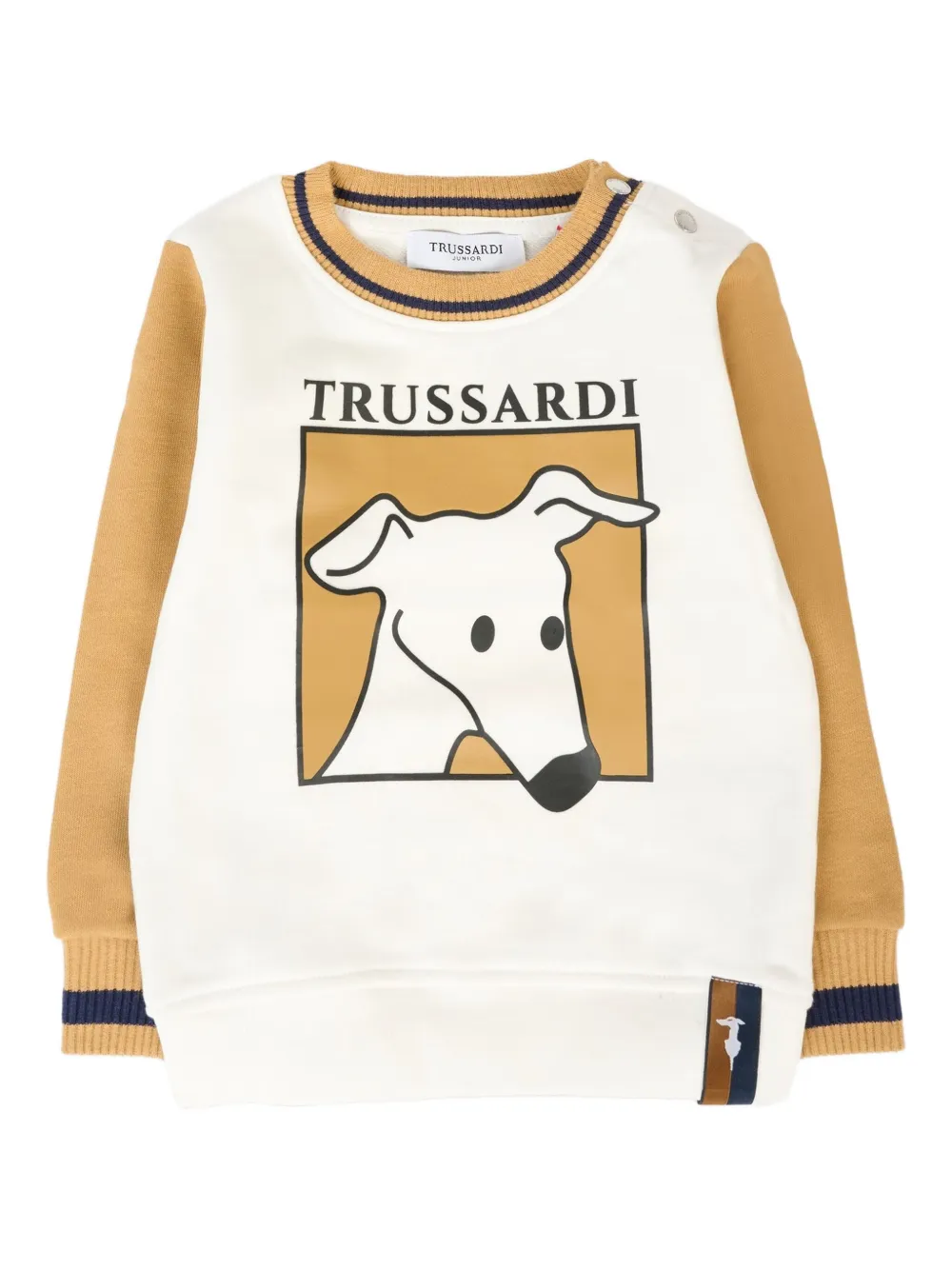 

Толстовка с круглым вырезом и принтом собаки TRUSSARDI JUNIOR, белый