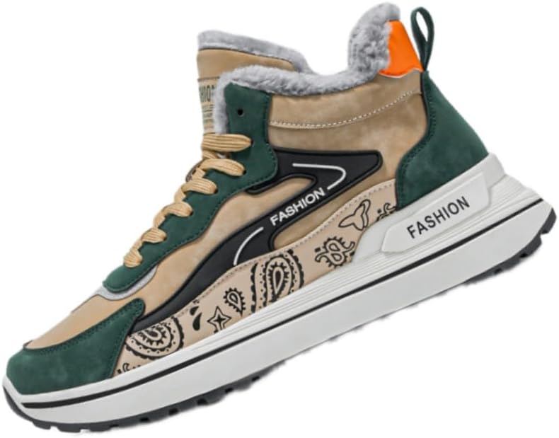 

Теплые и толстые высокие зимние ботинки FmShi с толстой подошвой. Спортивная обувь, подходящая для активного отдыха и повседневной носки, зеленый/хаки