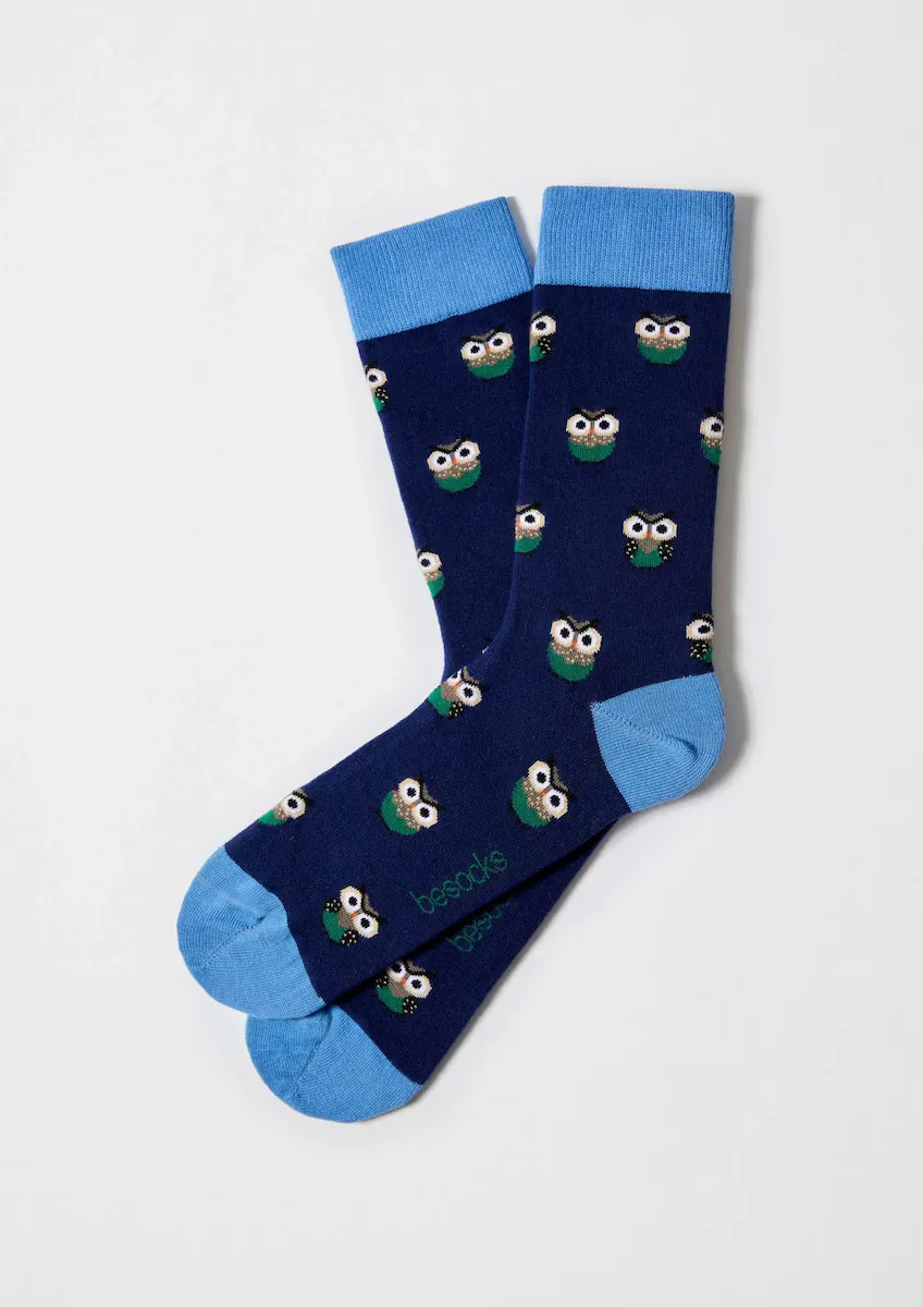 

Высокие носки унисекс из органического хлопка синего цвета Besocks, синий