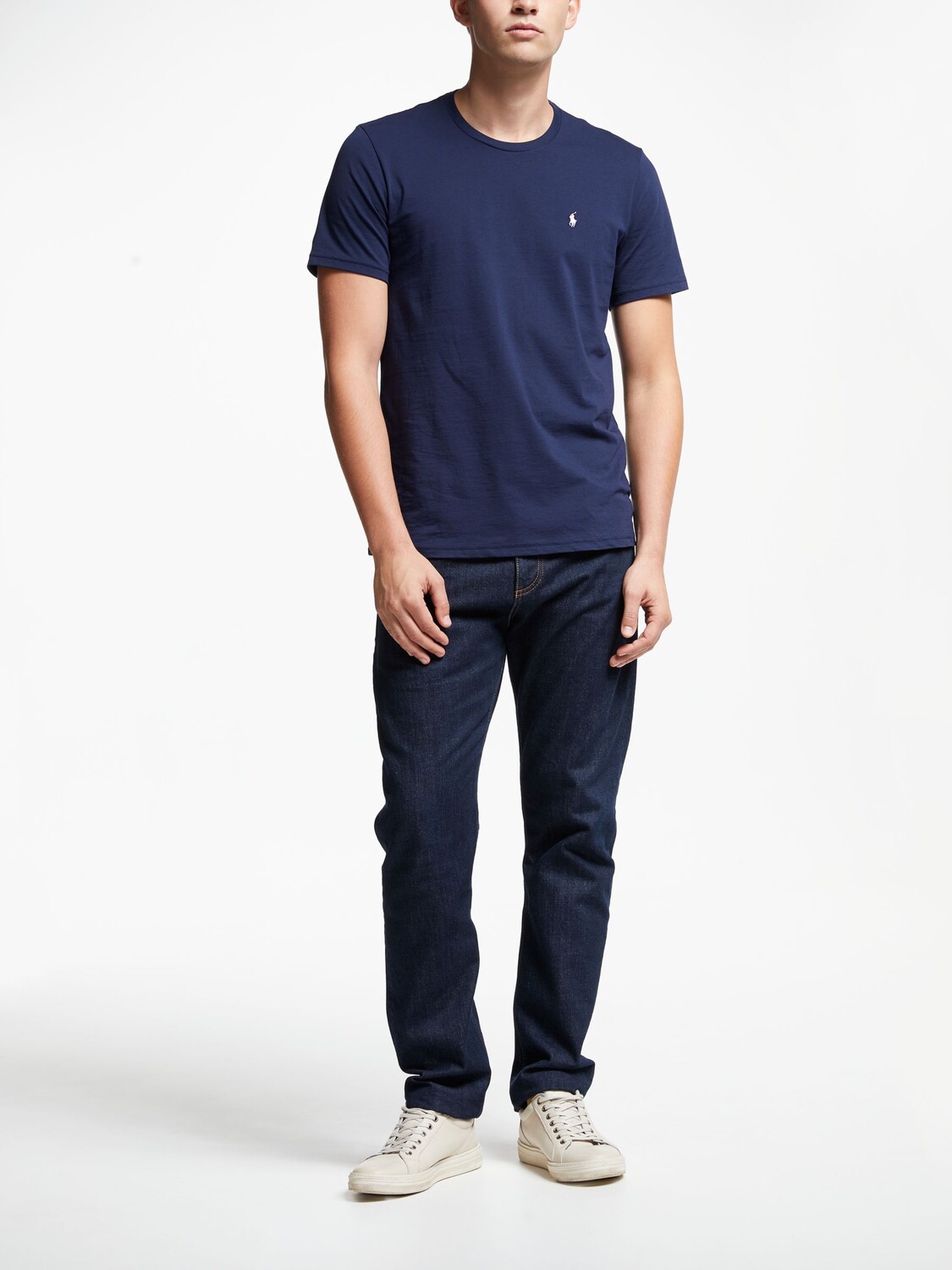 Футболка из жидкого хлопка Polo Ralph Lauren, темно-синяя — фото 3