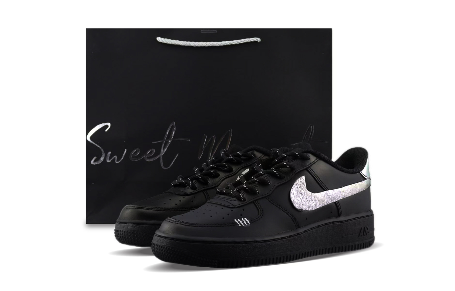 

Air Force 1 Silver Moonlight Slip Resistant Abrasion Resistant Low top Skateboard Shoes Silver Kids' Nike, серебряный