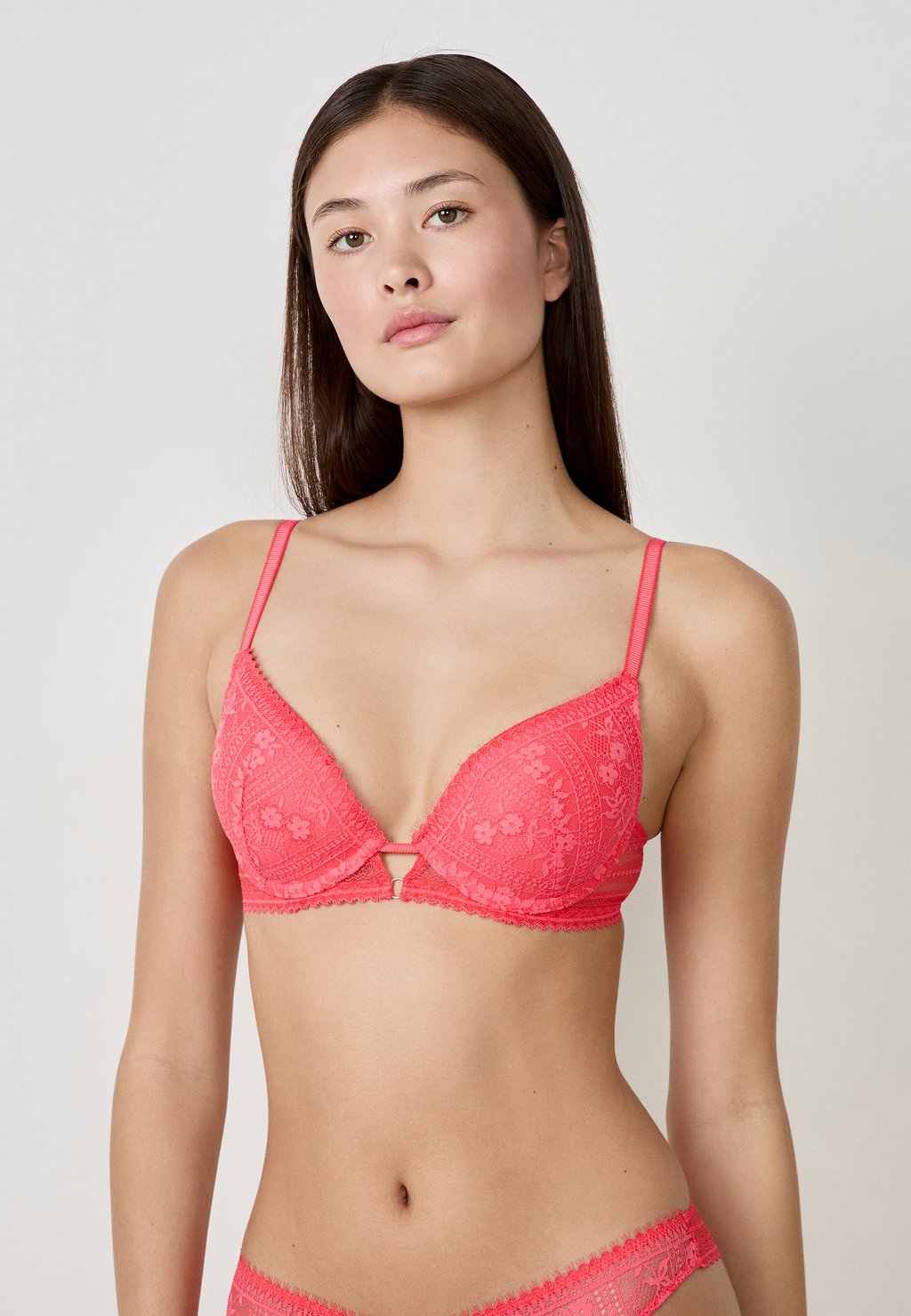 

Бюстгальтер пуш-ап Reggiseno a triangolo Etam, коралловый