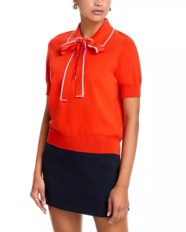 

Свитер с воротником и завязками на шее Essentiel Antwerp, оранжевый