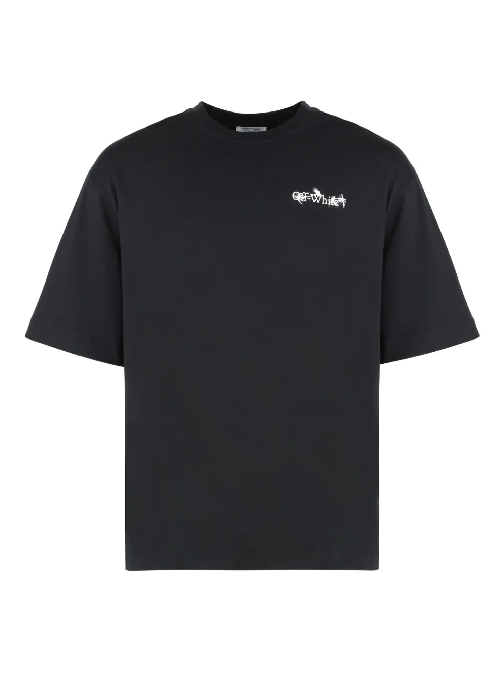 

Футболка с цветочным принтом и круглым вырезом OFF-WHITE, черный