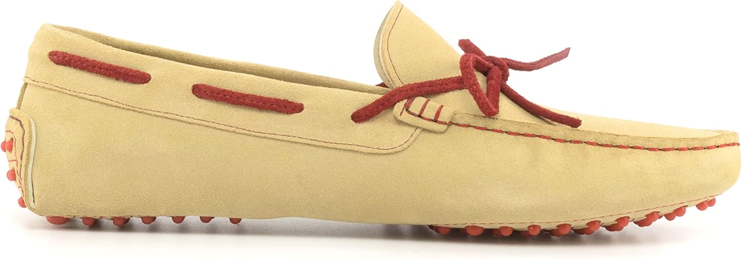 

Бежево-красные замшевые мокасины из телячьей кожи Shoeswingers