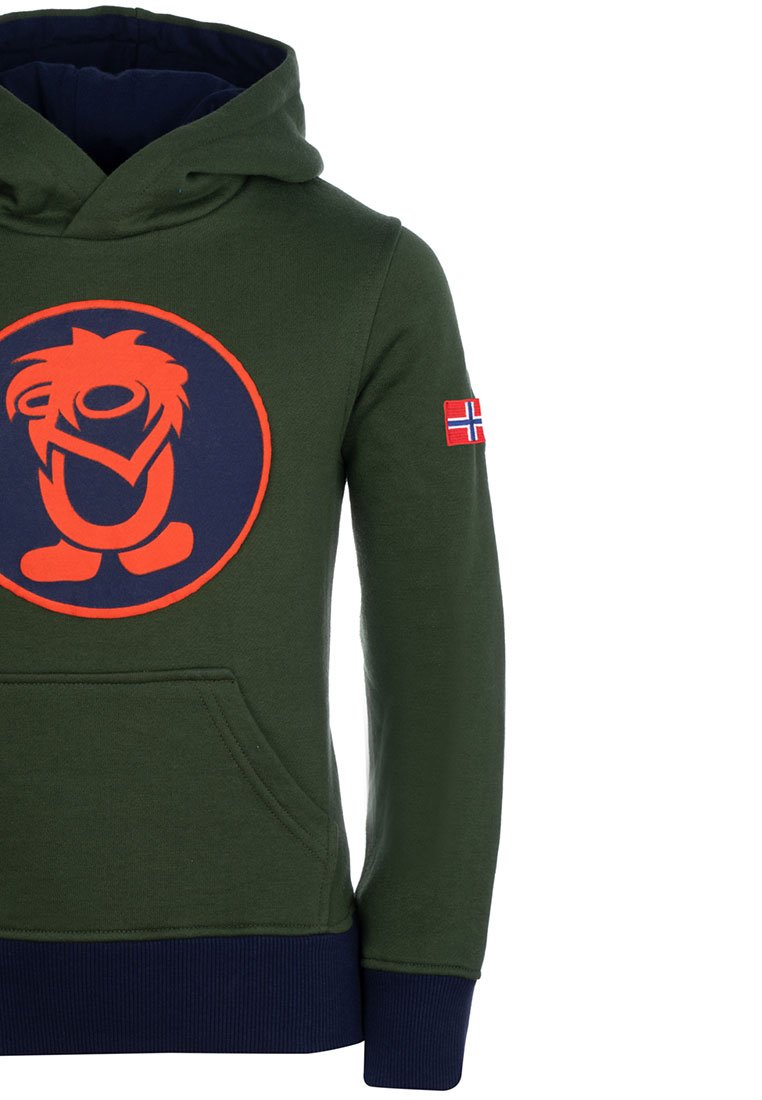Худи TROLLKIDS Hoodie, Forest Green Navy Flame Orange/Green — фото 3