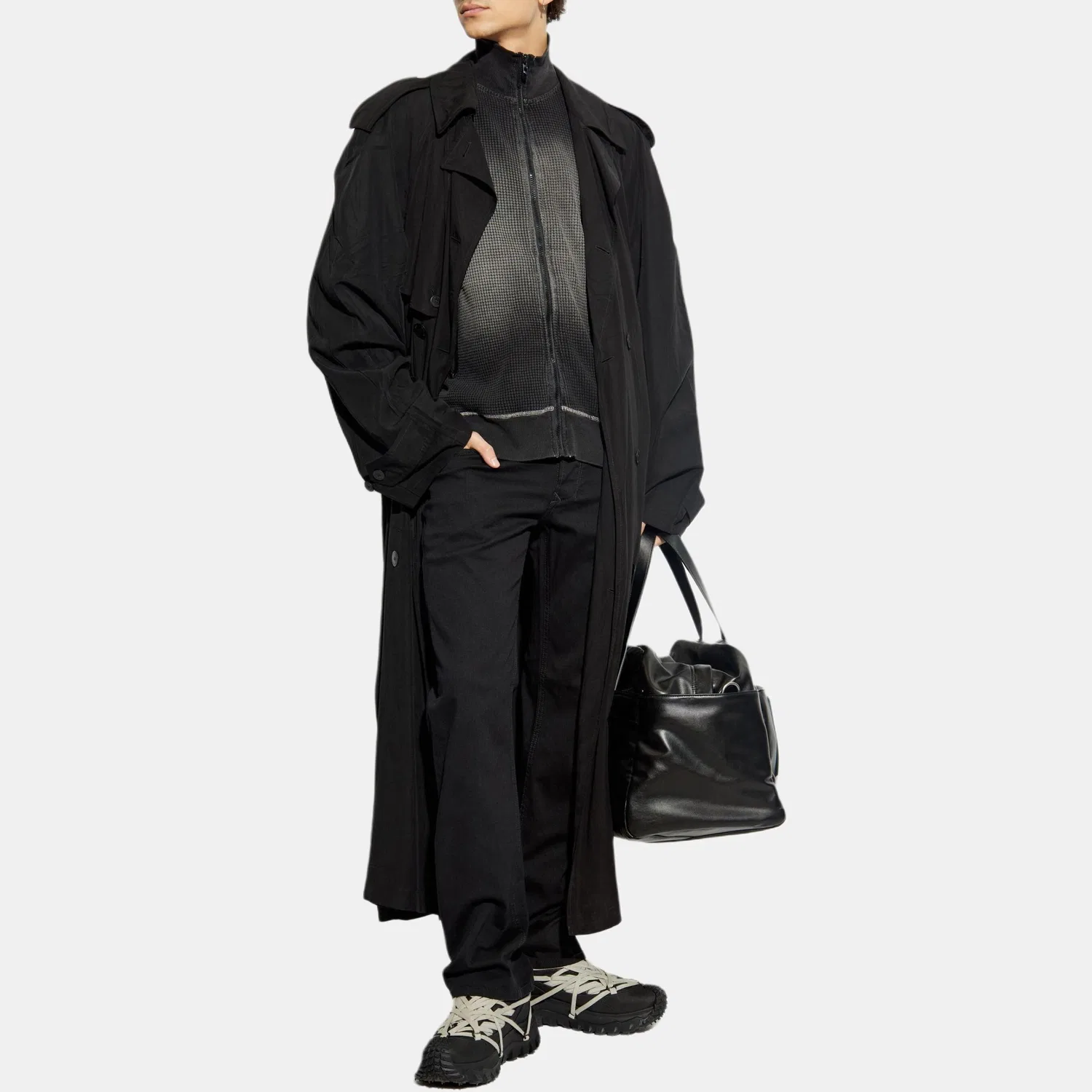 Толстовка S Wafy Zip Faded Effect DIESEL, Black — фото 3