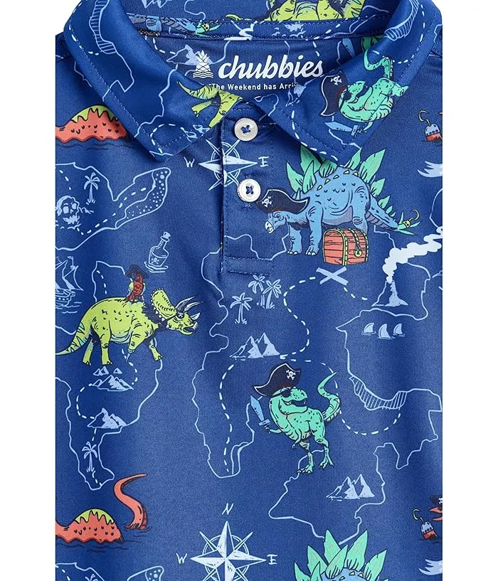 Поло Chubbies Kids Rex Marks The Spot Performance Polo, Bright Blue/Pattern Base — фото 3