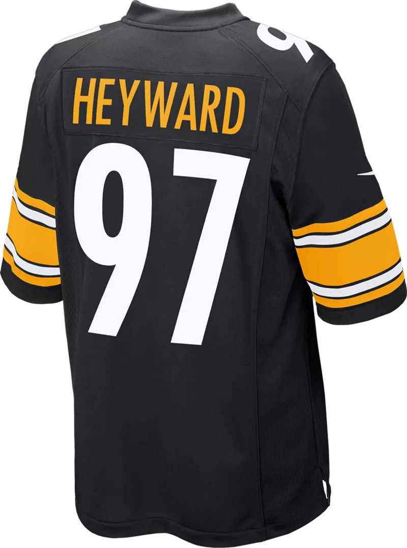 Мужская черная игровая майка Nike Pittsburgh Steelers Cameron Heyward #97 — фото 3