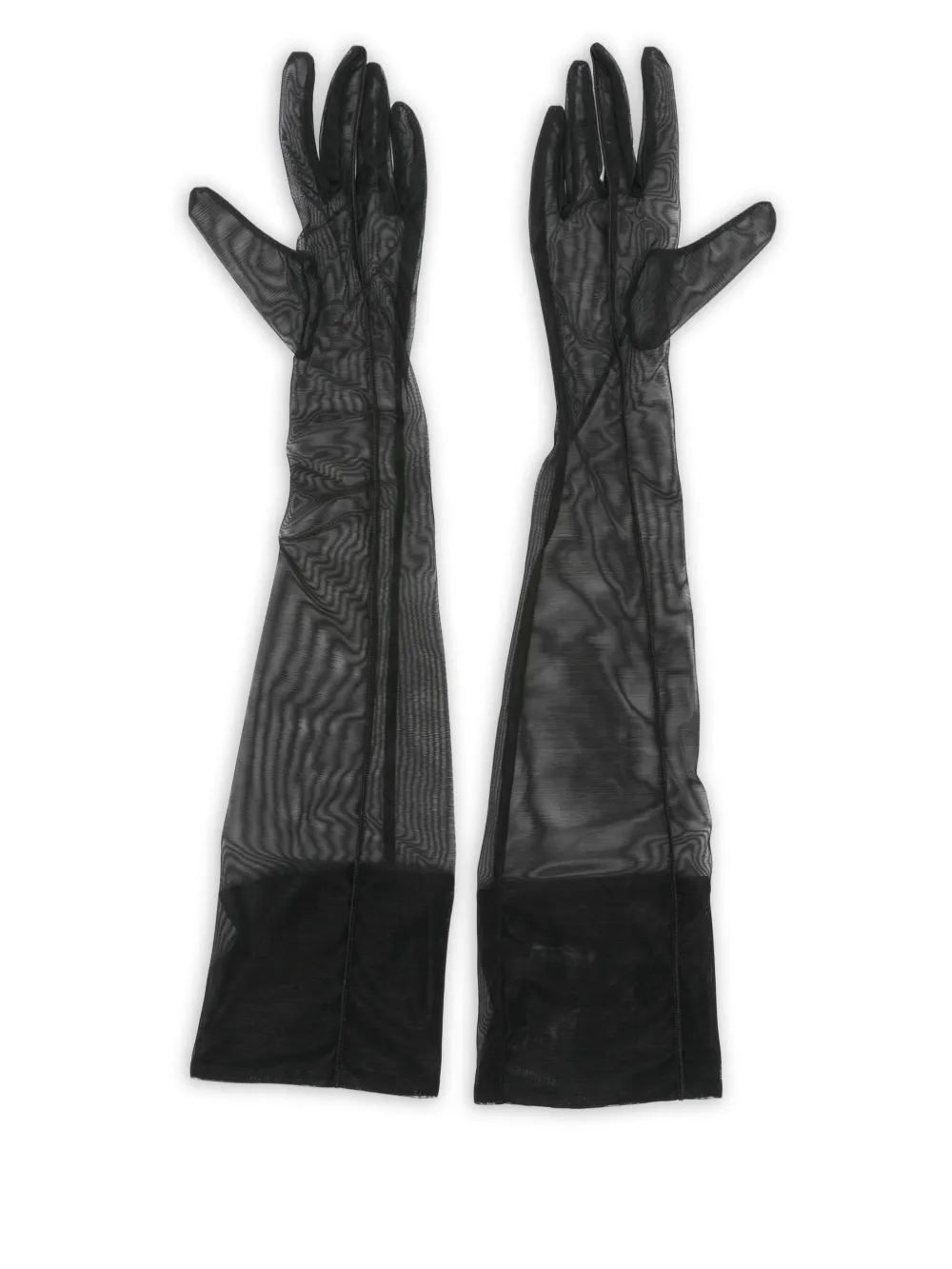 

Длинные сетчатые перчатки Mugler, черный