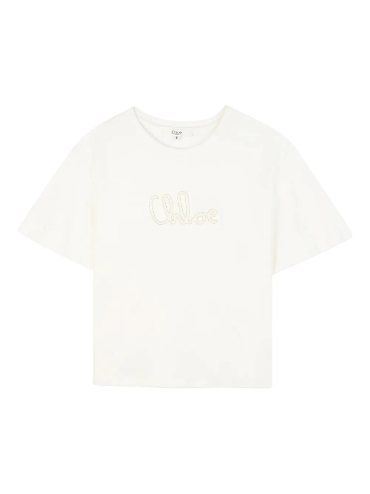 

Chloé Kids футболка с вышитым логотипом, белый
