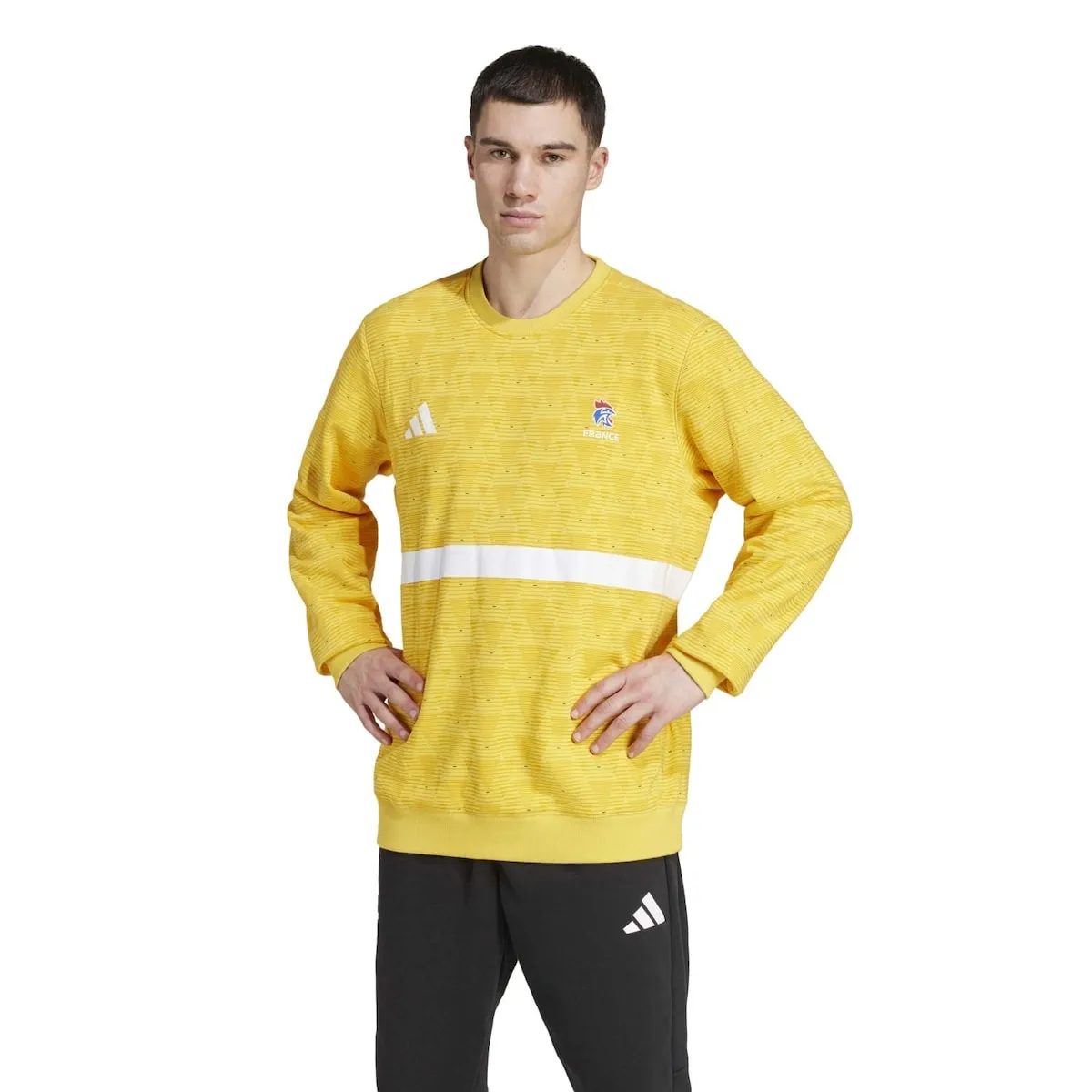 Мужская гандбольная толстовка FFHB GK adidas, желтый — фото 3