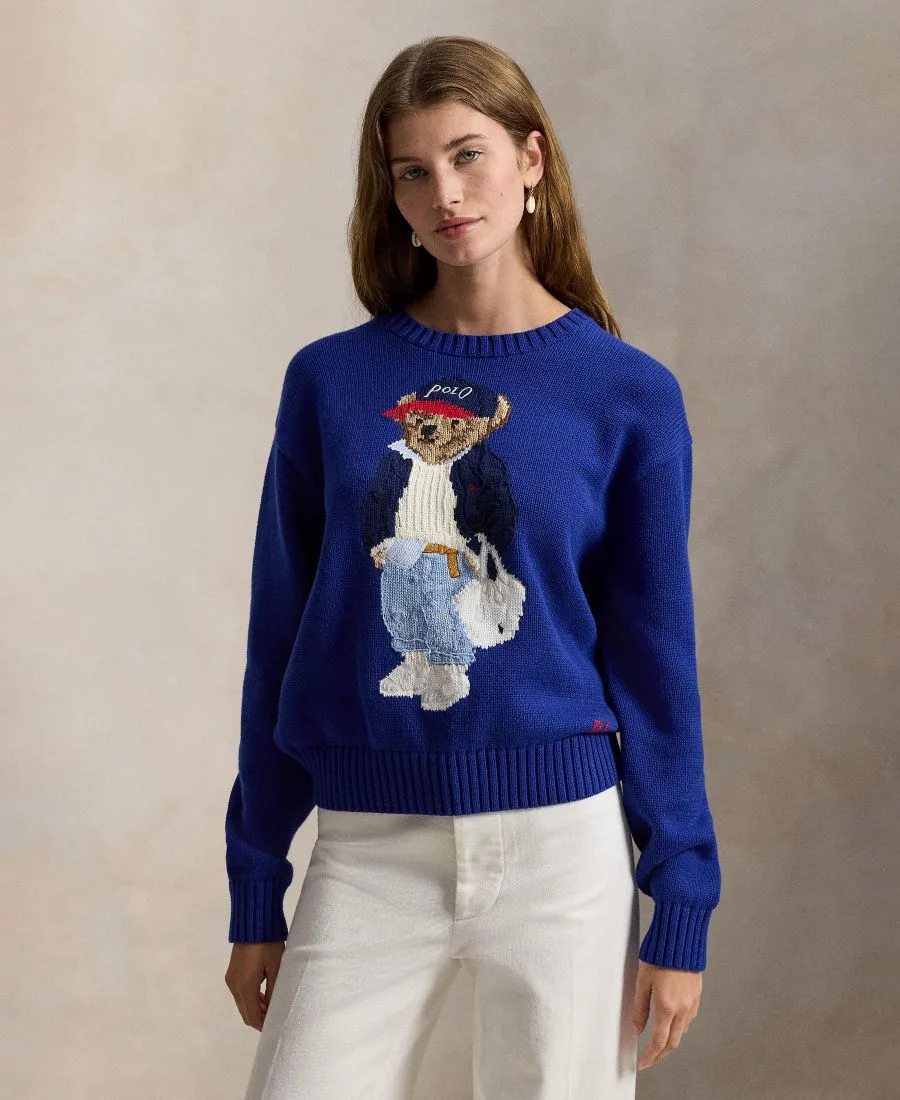 Женский свитер Polo Bear с круглым вырезом Polo Ralph Lauren, Sporting Royal