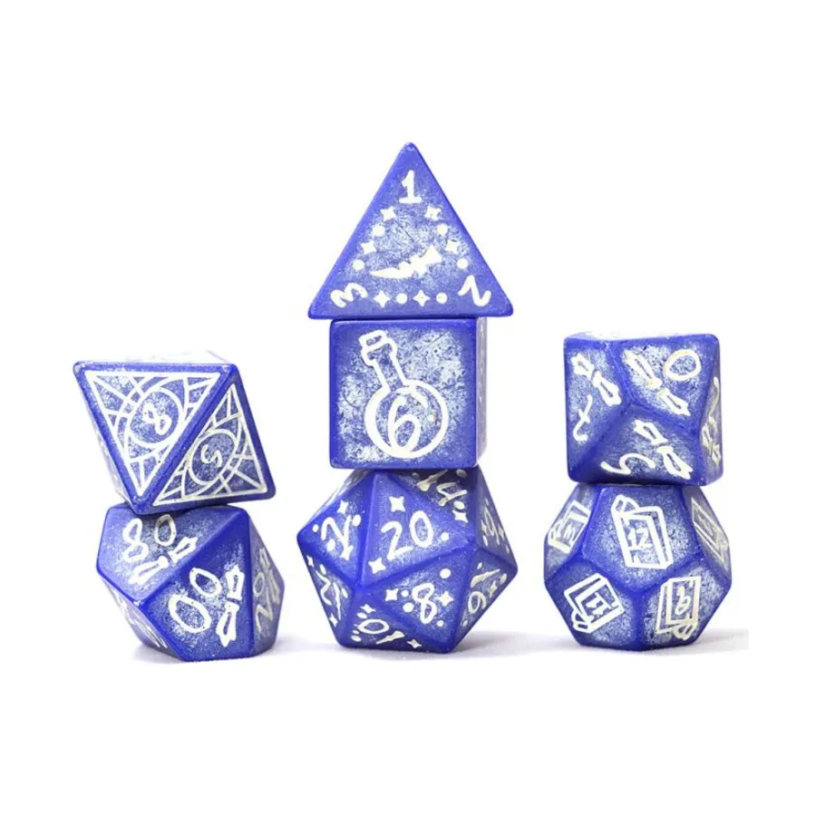 

Набор поли — Иллюзорный камень — Пурпурный агат (7), RPG Dice Sets