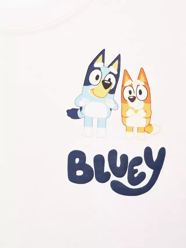 Детская хлопковая пижама с длинными рукавами Bluey, темно-синяя Mango — фото 4