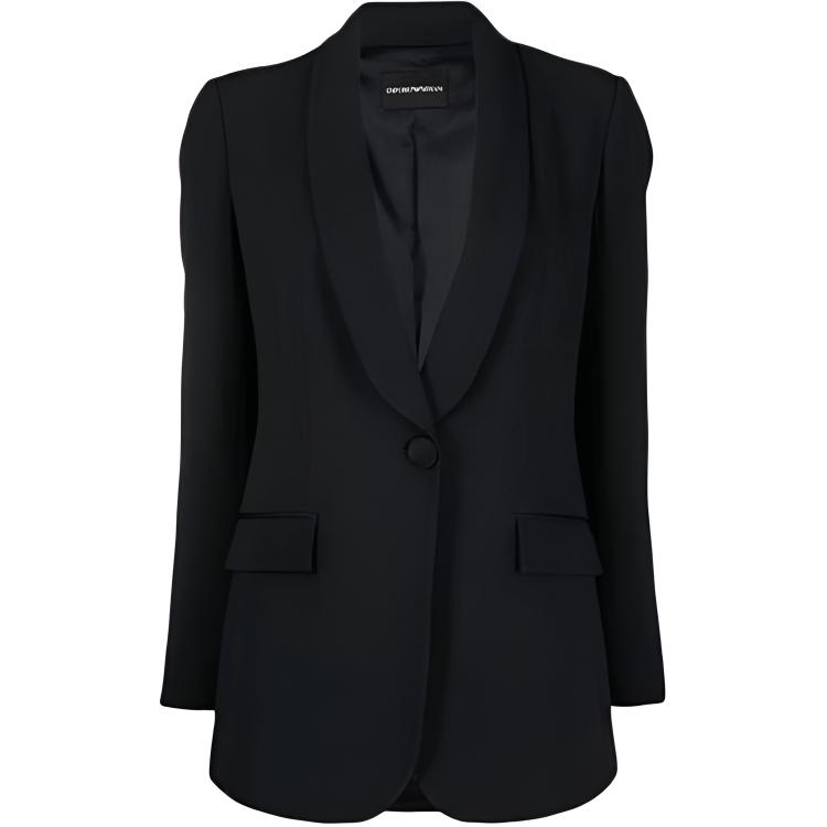 

EMPORIO ARMANI Однобортный блейзер из атласной изнанки, Dark Blue
