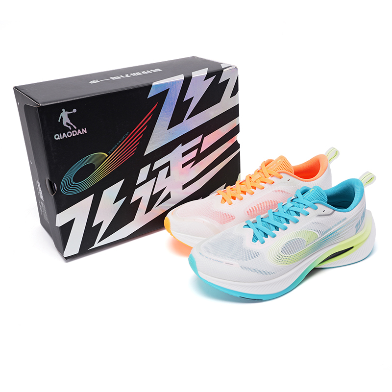 

QIAODAN Кроссовки для бега с низким верхом, амортизирующие, нескользящие, износостойкие, мужские, оранжево-зеленые, разные цвета