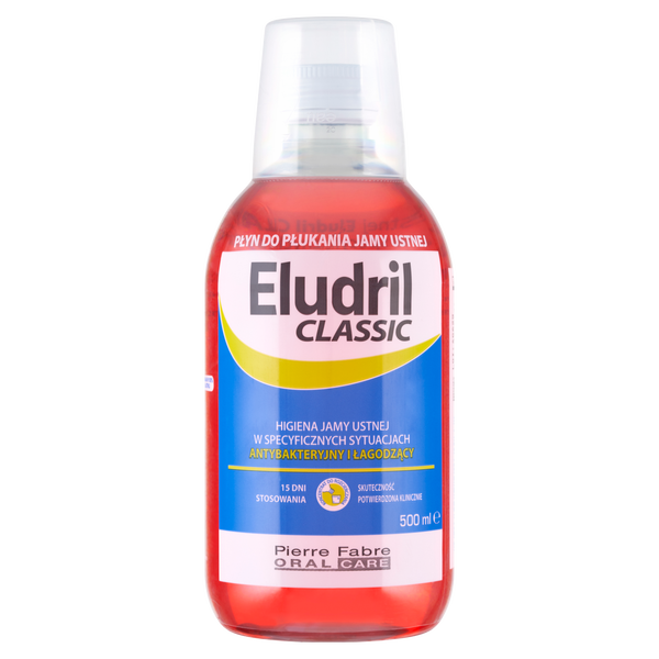 

Специализированный ополаскиватель для полости рта, 500 мл Eludril Classic