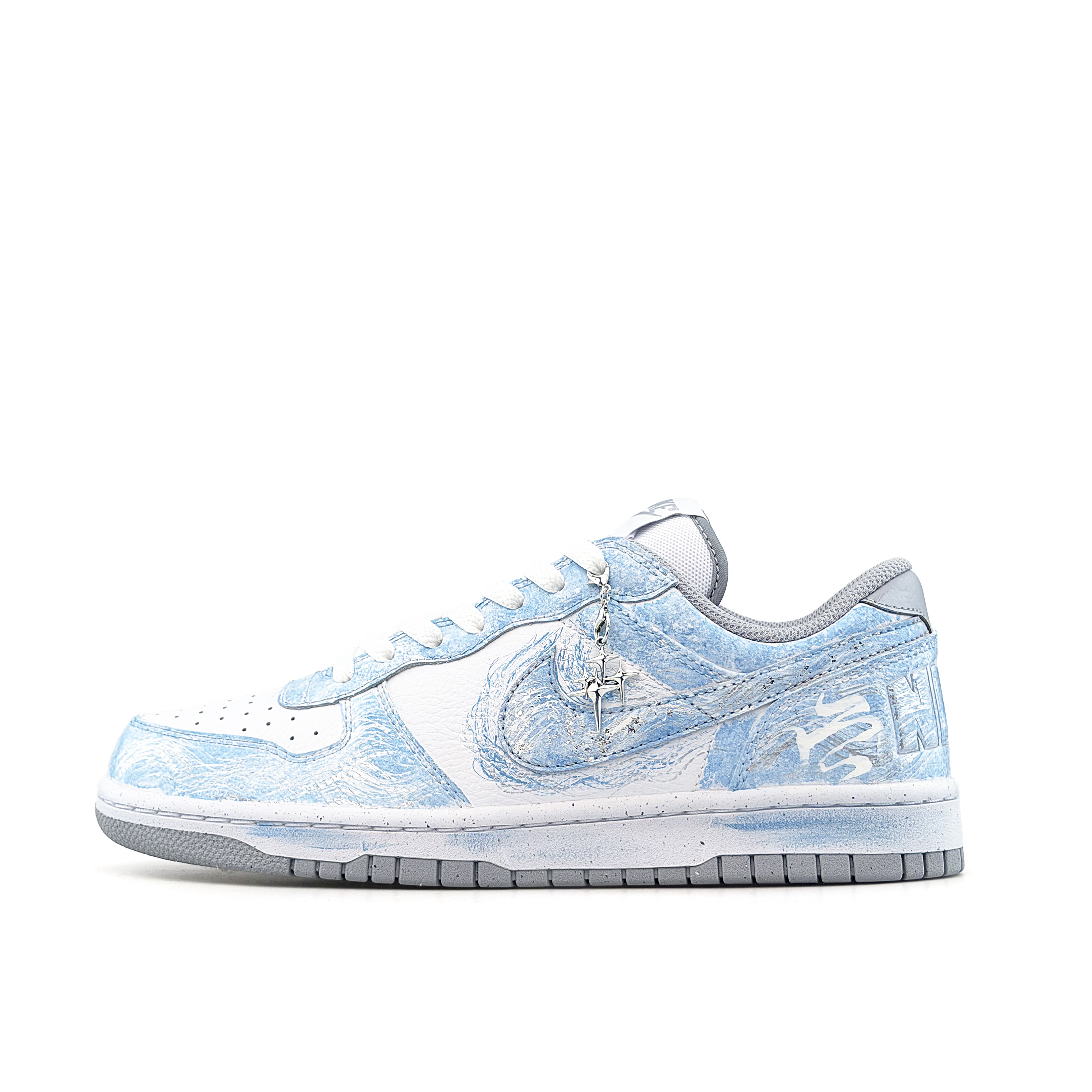 Nike Кроссовки Dunk Crushed Ice Blue Pudding, Special Shopping Bag, устойчивые к истиранию, низкие, для скейтбординга, мужские — фото 3