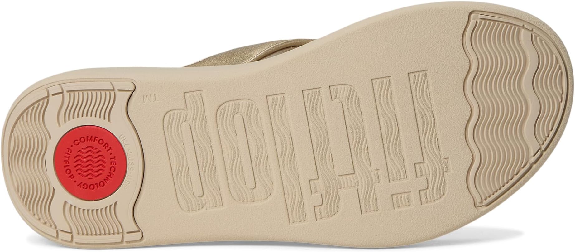 Сандалии FitFlop F-Mode Go Beadie-Button Adj. Flatform Toe/Post Sandals, цвет Platino — фото 3