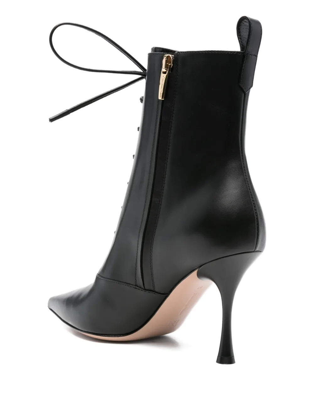 Ботильоны с заостренным носком на шнуровке Gianvito Rossi, черный — фото 3