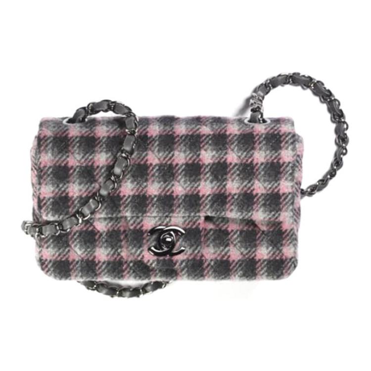 

Chanel Мягкая шерстяная сумка, сумка через плечо, мини-сумка для женщин, черная/розовая/серая