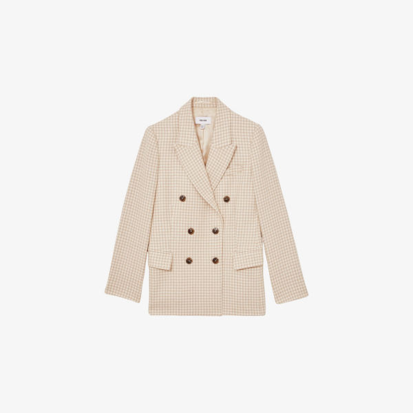 

Блейзер Bella в клетку из ткани Reiss, бежевый