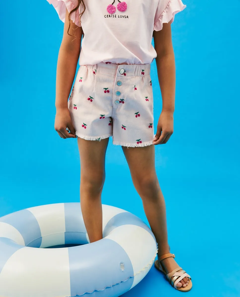 

Джинсовые шорты для девочек с принтом Kids El Corte Inglés, цвет Rosa
