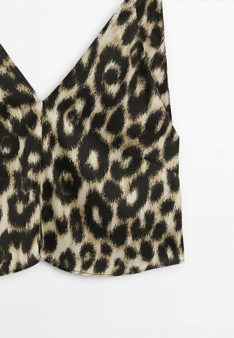 

Топ Leopard Print Strappy Massimo Dutti, охра