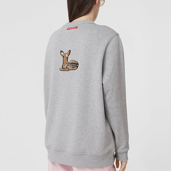 Свитер deer pattern cotton loose swea grey Burberry, серый — фото 3