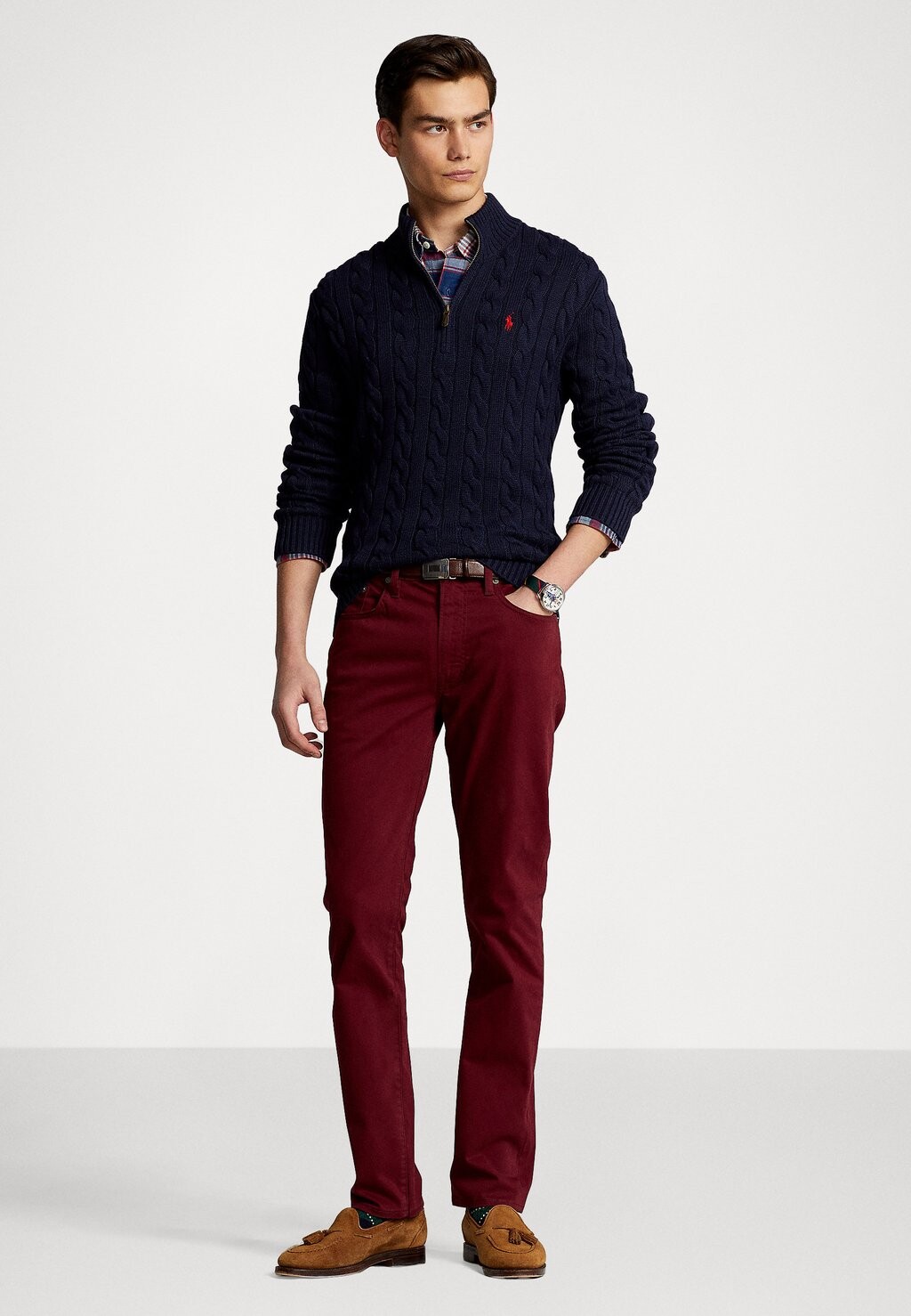 Свитер ДЛИННЫЙ РУКАВ Polo Ralph Lauren, темно-синий охотник — фото 2
