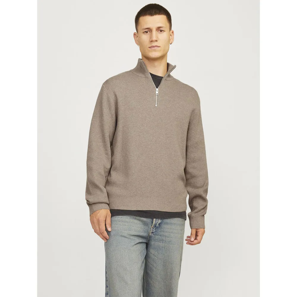 

Свитер Jack & Jones Milano Stitch half zip, серый