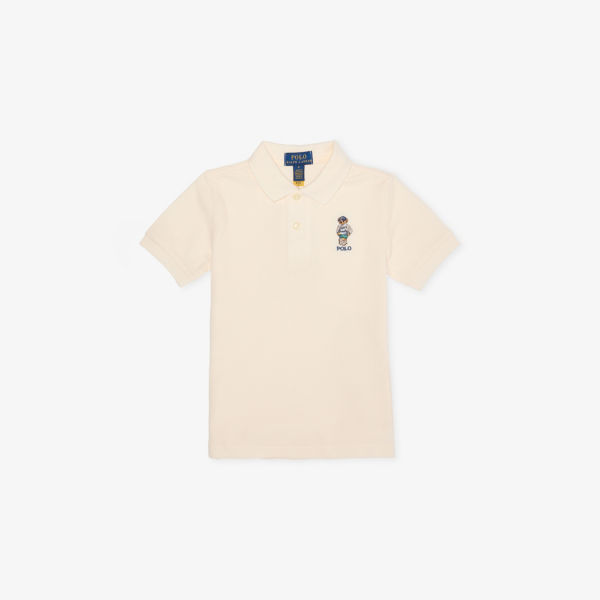 

Хлопковая пике-поло с коротким рукавом и вышивкой медведя 3-24 месяца Polo Ralph Lauren, цвет pf25 nevis bear